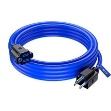 15Ft Blue Extension Cord 16 Gauge SJTW Heavy Duty Indoor Power Cable ETL