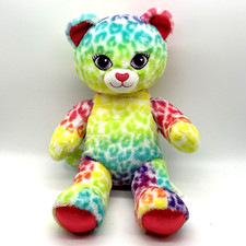 Build A Bear Rainbow Hearts Leopard Cheetah Kitty Cat Stuffed Animal Plush Toy