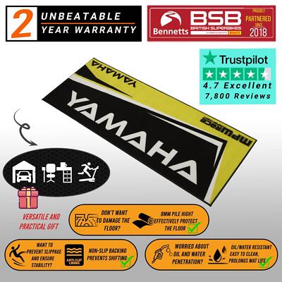 MPW Race Dept Non-slip 200x75cm Motorcycle Garage Workshop Mat Yamaha - Yellow