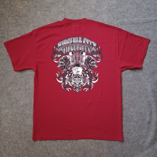 Virginia City Silver Run Shirt Mens XL Red Burgundy Skull Logo Short Sleeve 2012 - Picture 14 of 14
