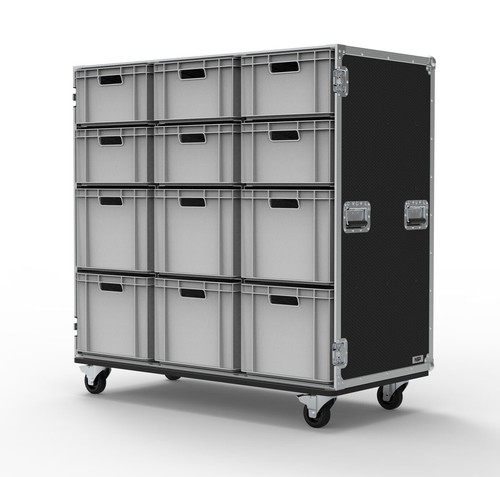Flight case contenitore euro tripla larghezza 12 cassetti - custodia/attrezzi universale - Foto 3 di 9