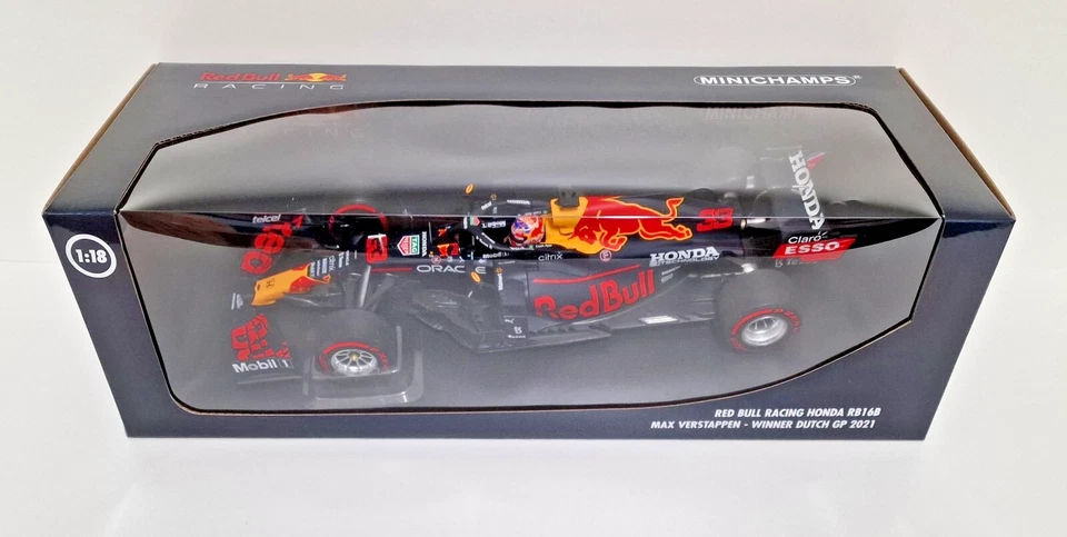 MODELLINO AUTO 1:18 F1 MINICHAMPS RED BULL RB16B VERSTAPPEN WINNER DUTCH GP 2021 - Immagine 2 di 4