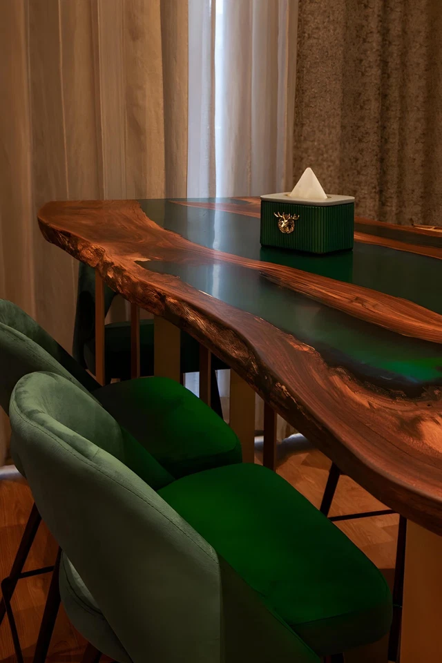 Custom Green Epoxy Resin River Table Top | Dining, Coffee, or End Table | Home D - Image 4 of 4