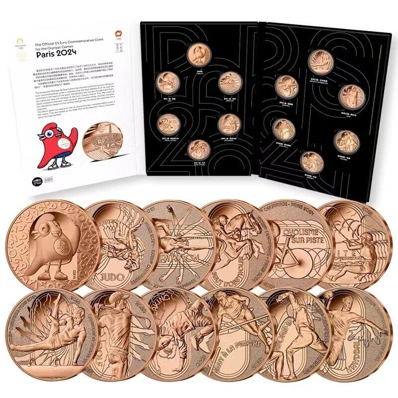 2024 Paris Olympics Official copper coins set- 1/4€ 12pcs 2024 Paris Olympics Official copper coins set- 1/4€ 12pcs