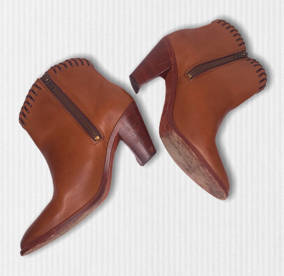 Trask Shelby Camel Brown Leather Bootie 8.5B | eBay