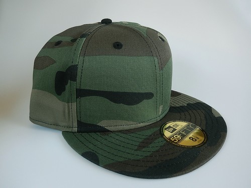 New Era 59FIFTY Blank Army Green Camo Camouflage Fitted Cap sz 8 1/8 hat - Picture 3 of 7