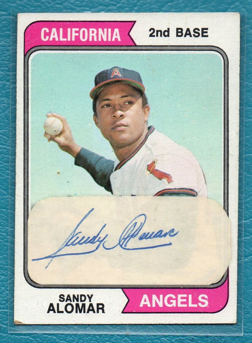 SANDY ALOMAR SR. 1974 TOPPS SIGNED AUTOGRAPHED CARD #347 California Angels  | eBay