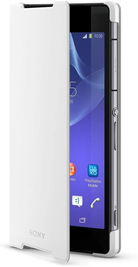 Funda Protectora Original Sony Funda Folio para Sony Xperia Z2 Blanca Foto 3 de 4