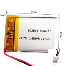 50pcs 3.7V 500mAh 602535 Li-Polymer Li Battery JST-PH 2pin 2.0 For MOBILE POWER