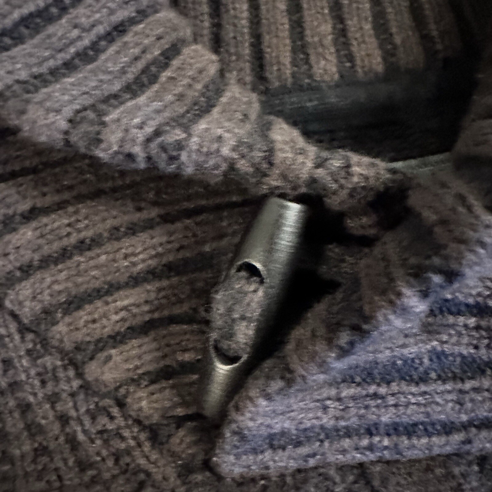 Method Shawl Collar Toggle Button Cable Knit Swea… - image 3