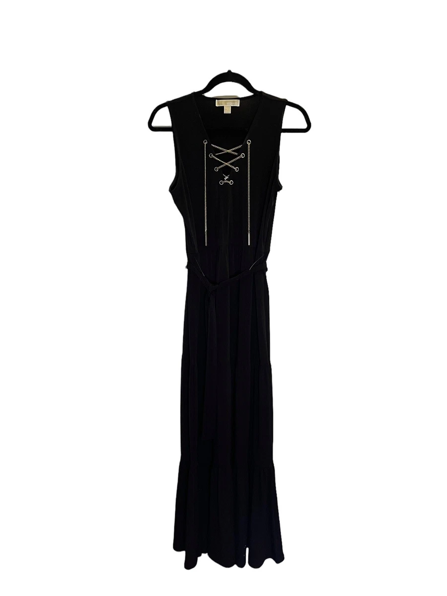 Michael kors chain lace on sale up maxi dress