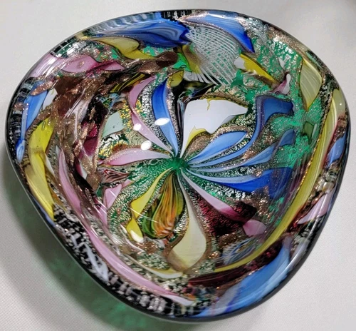VTG MURANO Ashtray Dish Dino Martens ArT Glass Italy Da Ros Tutti Frutti Bowl
