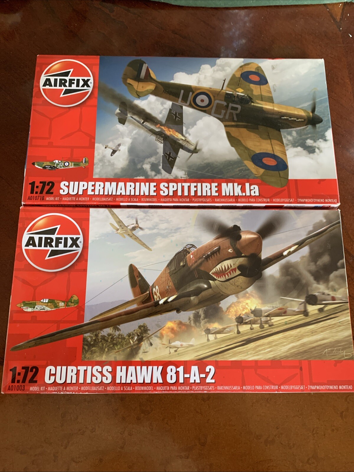 Airfix 1/72 Curtiss Hawk 81-A-2 & Spitfire Mk.la Model Kit New Open Box