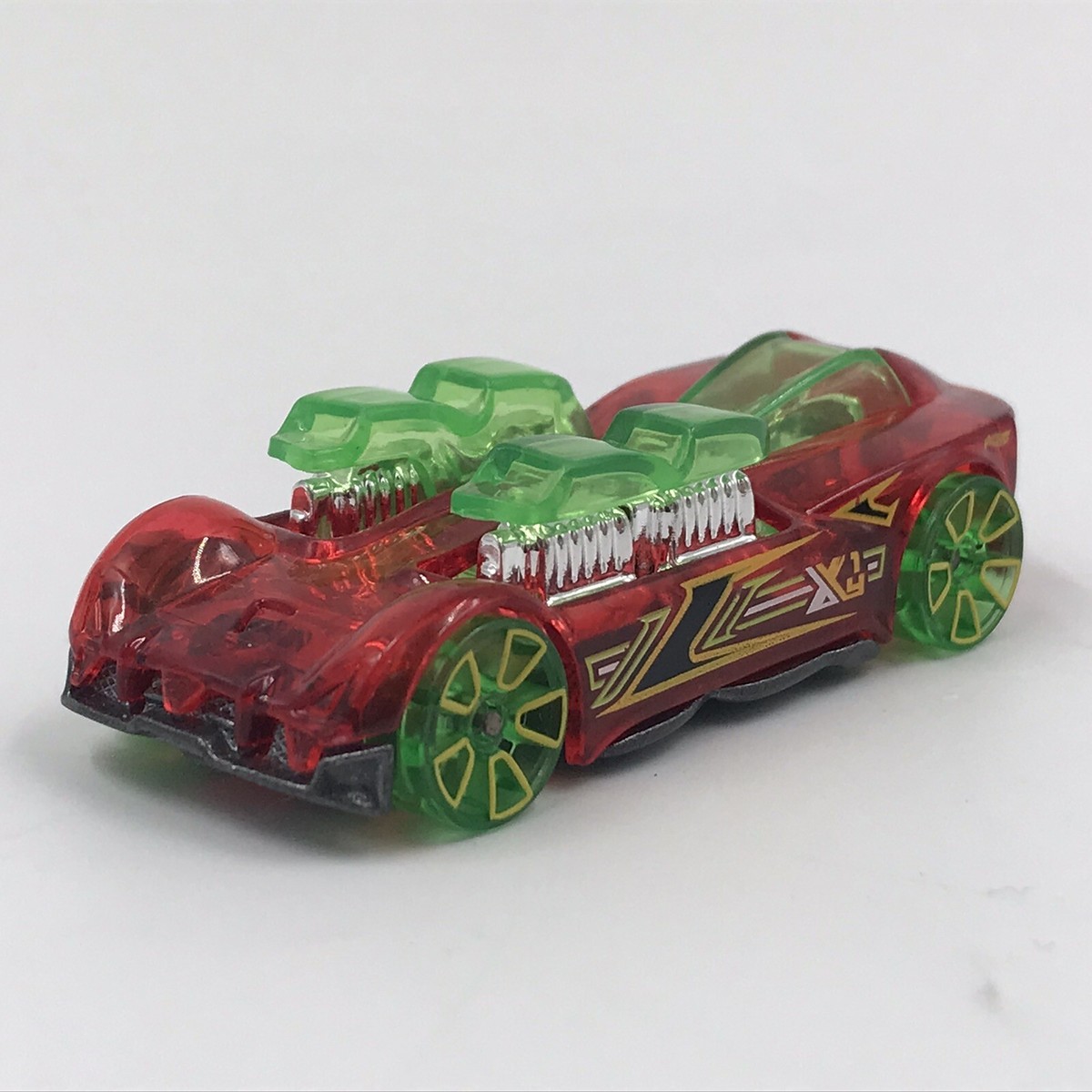 2018 HOT WHEELS X-RACERS WHAT-4-2 Translucent Red Green Accents