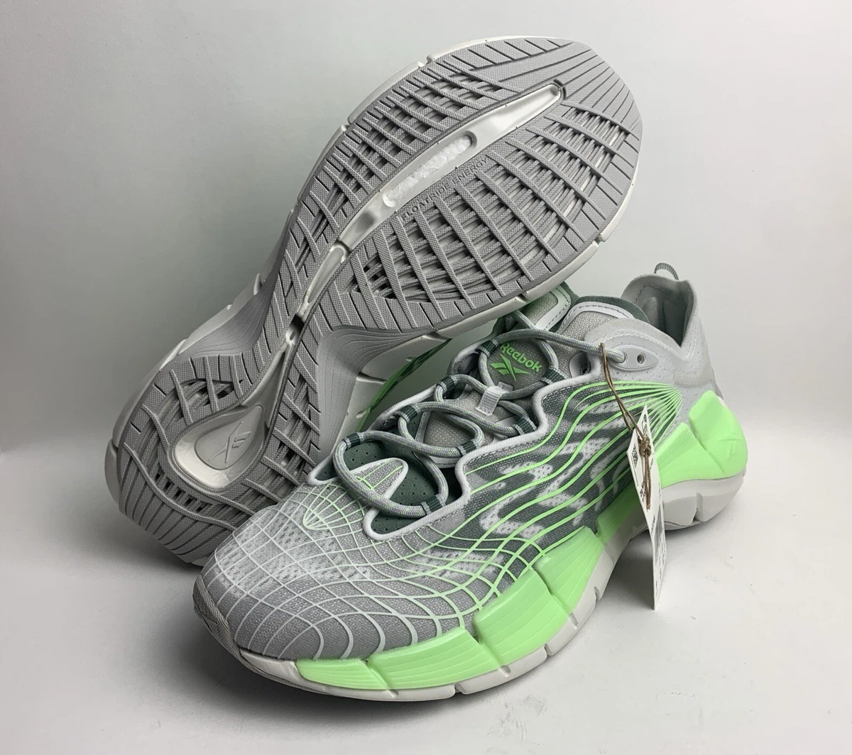 Reebok Zig Kinetica 2 Pure Grey Neon Mint for Sale | Authenticity