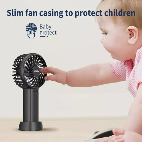 EasyAcc USB Handheld Fan Portable Desk Fan with 5000mAh Battery Rechargeable US - Picture 18 of 23