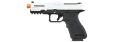 Airsoft Pistol Gun Poseidon Csi Xg8 Gas Blow Back Aluminum Pistol - White/Black