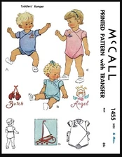 McCall 1455 Pattern Unisex Romper Playsuit Toddler Boy Girl Embroidery