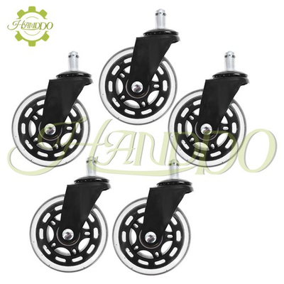 #ad 5 Pack 3 quot; Office Chair Caster Rubber Swivel Wheels Replacement Heavy Duty $14.23