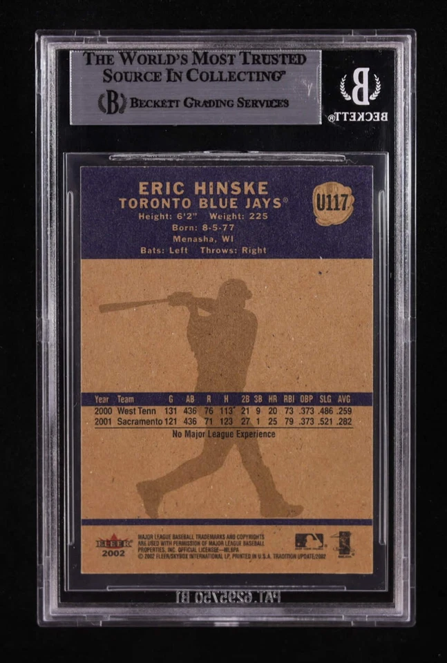 Eric Hinske Signed 2002 Fleer Tradition Update #U117 RC (Beckett Authentic) - Ro - Image 2 of 2