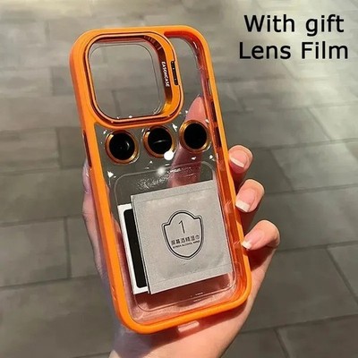 Clear Magnetic Lens Ring Stand Case for iPhone 17 16 15 14 Pro Max Cover