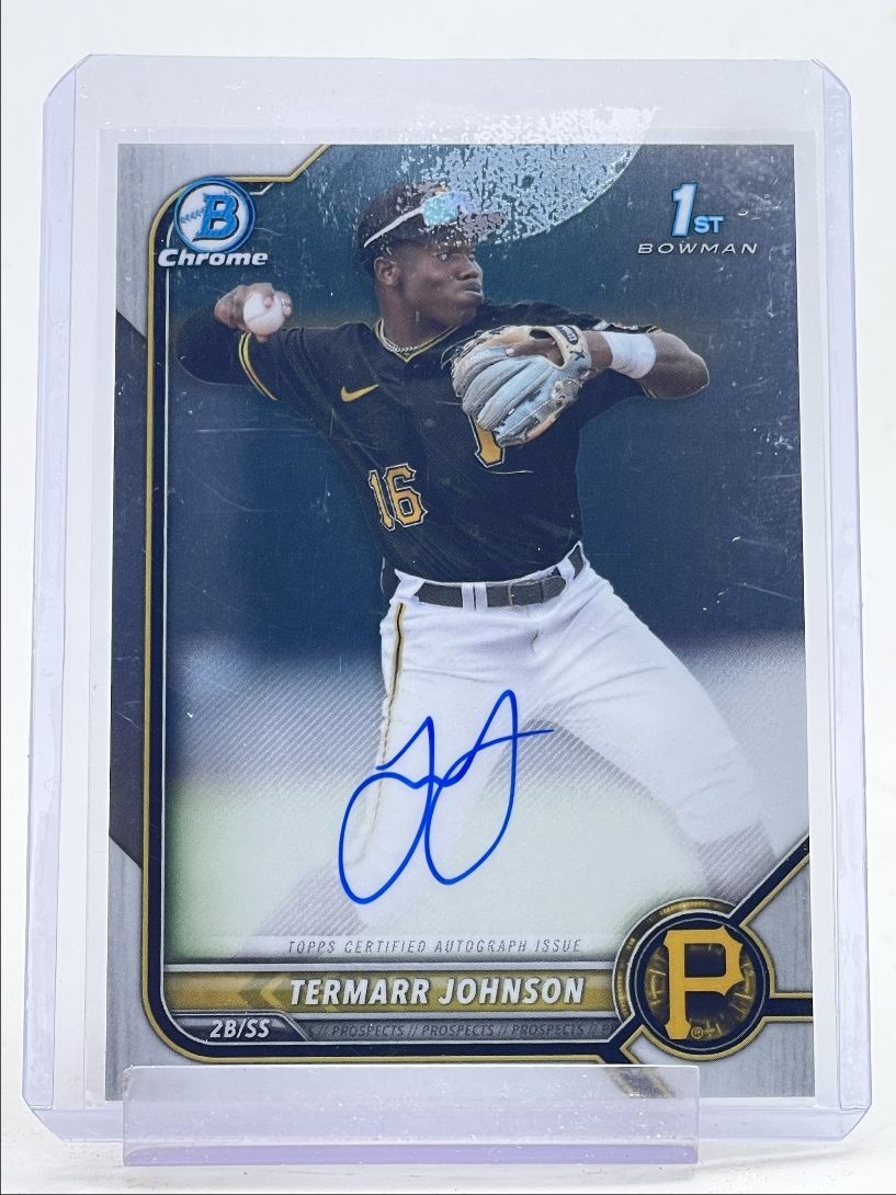 TERMARR JOHNSON 2022 BOWMAN CHROME DRAFT 1ST AUTOGRAPH PIRATES AUTO Q0234