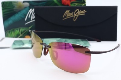 Maui Jim Akau MJ 442-10M Tortoise Wrap Sunglasses Pink polarized Lens 62mm