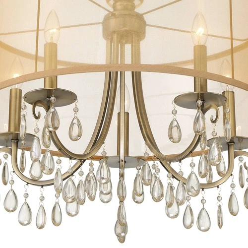 Hampton Collection Antique Brass 24" Wide Chandelier - Picture 6 of 10