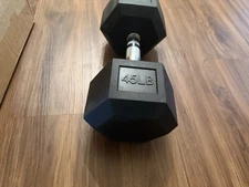 45 Lb Hex Dumbbell Weight (Rubber)