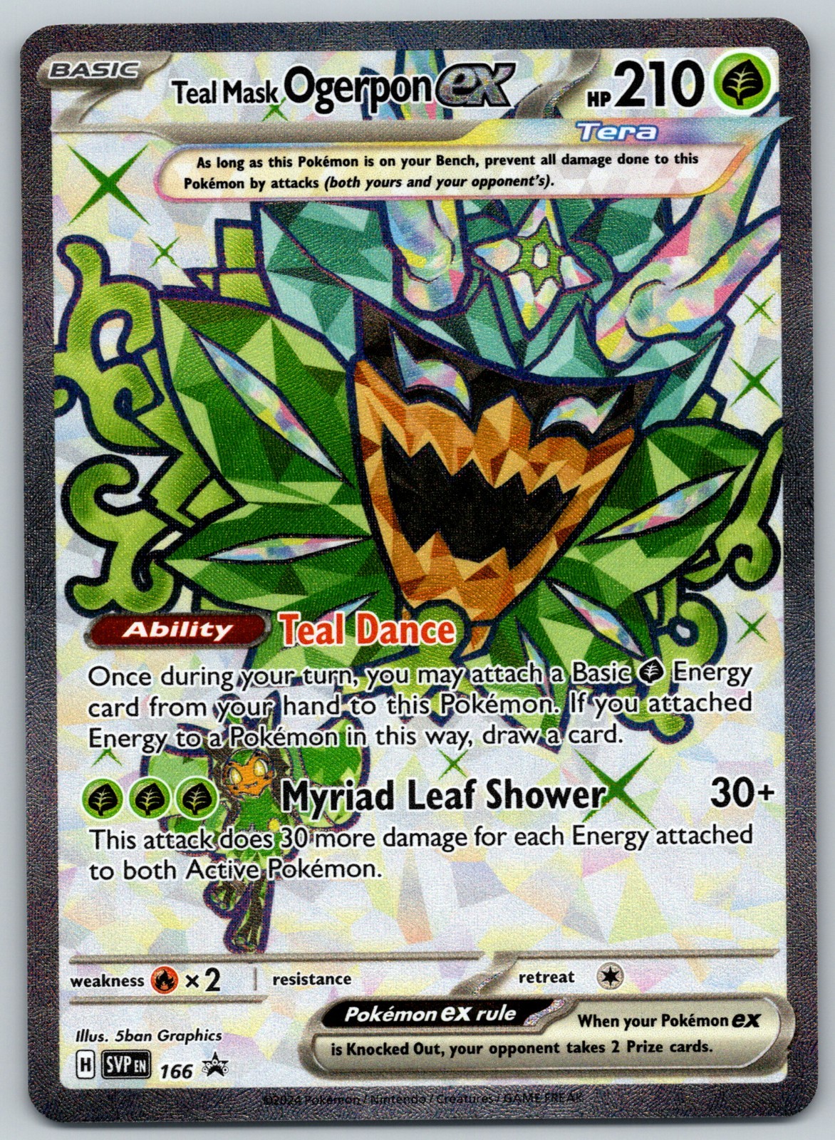 Teal Mask Ogerpon ex (Black Star Promo) - 166 - Scarlet & Violet Promos