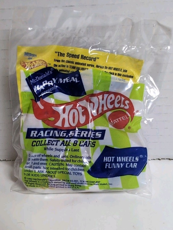 1992 McDonald’s Happy Meal Toy Hot Wheels Racing Series Funny Car Nip Sealed