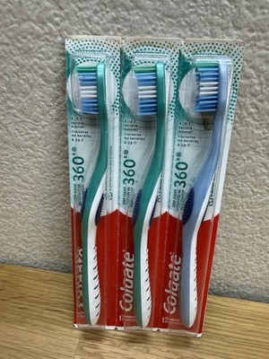 LOT 3X Colgate 360 Soft Deep Clean Compact Head Toothbrush 4 In 1 Green NOS
