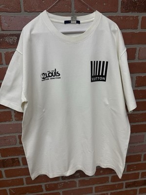 Men's White Louis Vuitton Shirt Size (5L) Back Logo 100% Authentic