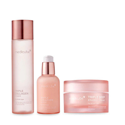 Medicube Triple Collagen Moisture Set   Serum, Cream & Wrapping Pack   K-Beauty