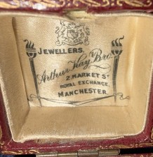 Vintage Leatherette Ring Box - Arthur Kay Bros - Manchester