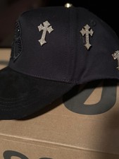 Black Baseball Cap for Men with Cross Embellishments, One Size
