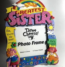Three Cheers Photo Frame Greatest Sister w/ dolls and Rainbow