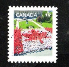 Canada Scott #2615 People forming a Maple leaf flag (P 63¢)