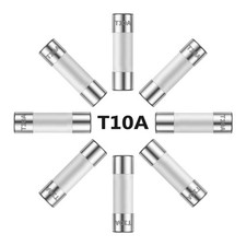 ALLECIN 10A 250V 5x20MM Slow Blow Ceramic Fuses 10 Amp 250 Volt 0.2 x White
