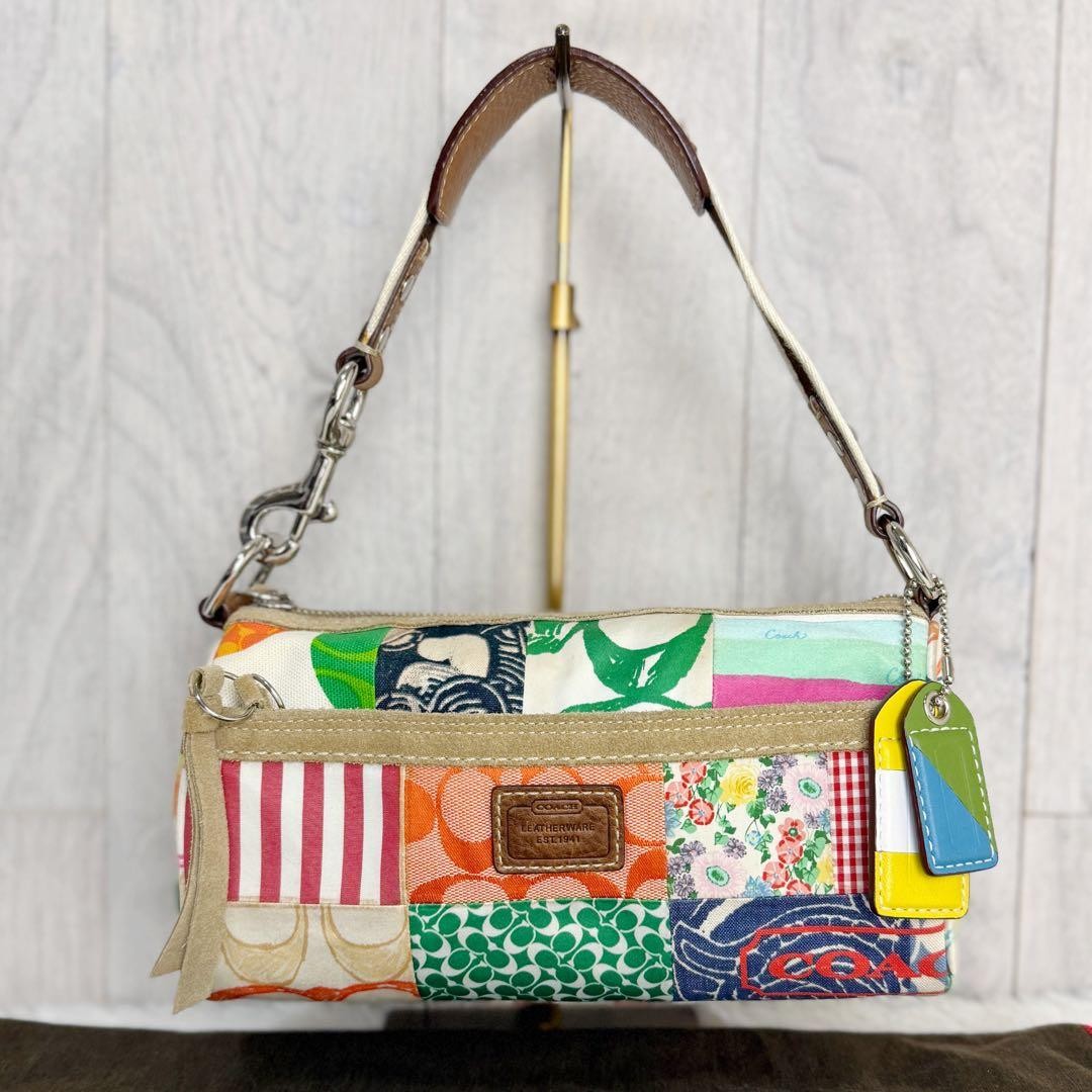 COACH Multicolor Signature Patchwork Shoulder Bag… - image 2