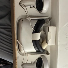 Meta Quest 2 White Plastic Standalone VR Headset with Controllers, Model Quest 2