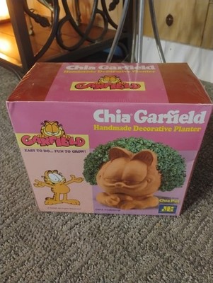 Joseph Enterprises Chia Garfield Terracotta Planter Handmade Boxed 2002 Small