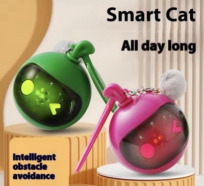 New 2 Pack Automatic Cat Ball Motion Activated USB-C Bump Chew Proof Lights Pets