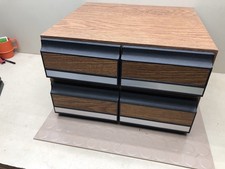 Vintage VHS Tape Holder Faux Wood Grain 2 Drawer Cabinet Storage Case Lot of 2