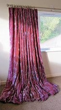Beautiful Purple Crushed Velvet Large Bump Interlined Curtains