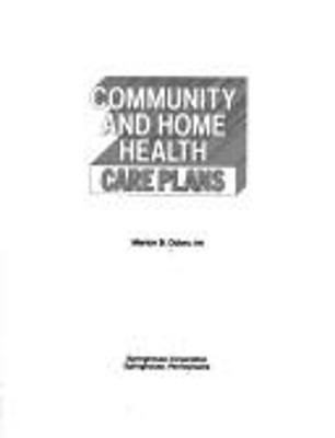 Community and Home Health Care Plans Paperback Marion B. Dolan