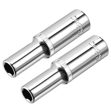 2pcs 3/8 Inch Drive 8mm 6-Point Deep Socket Metric Cr-V