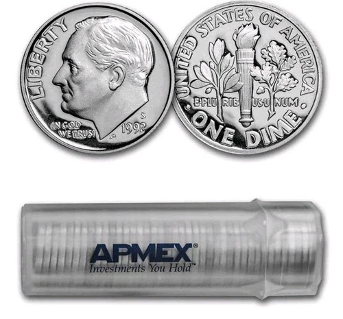 90% Silver Roosevelt Dimes 50 Coin PROOF Roll (MIXED DATE - SILVER PROOF)