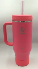 Takeya Dragonfruit Tumbler with Handle and Straw for Travel, 40 oz Insulated