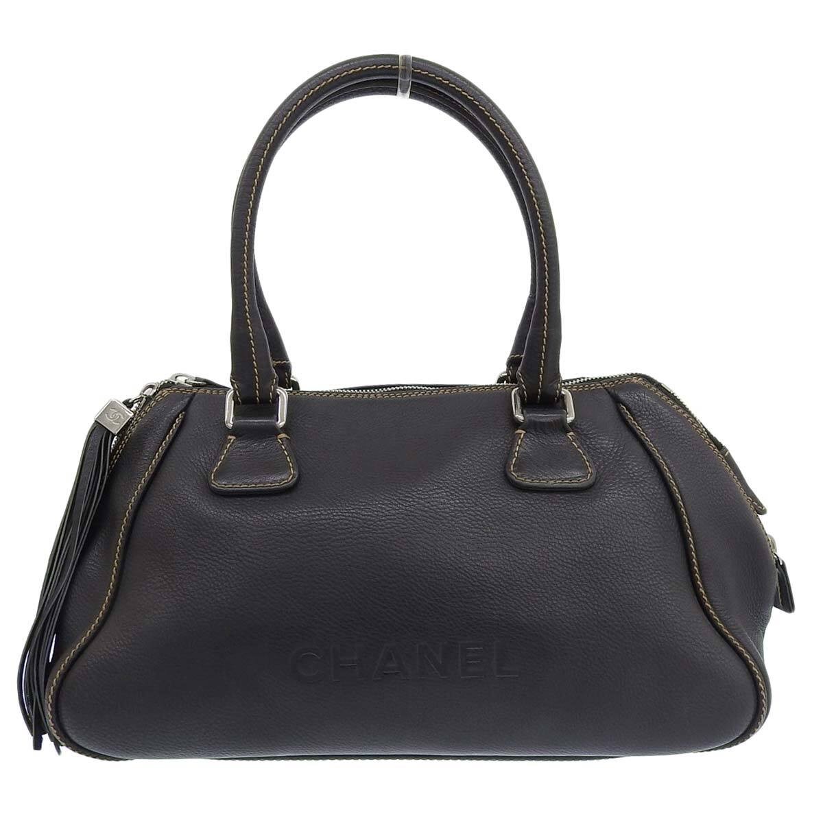 Chanel Black Calf Leather Fringe Tote Bag for Women Model 84576